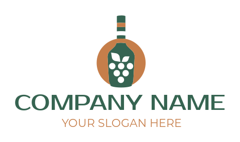 liquor bottle in circle with grapes logo editor 