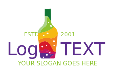 juice bar logo maker colorful bottle