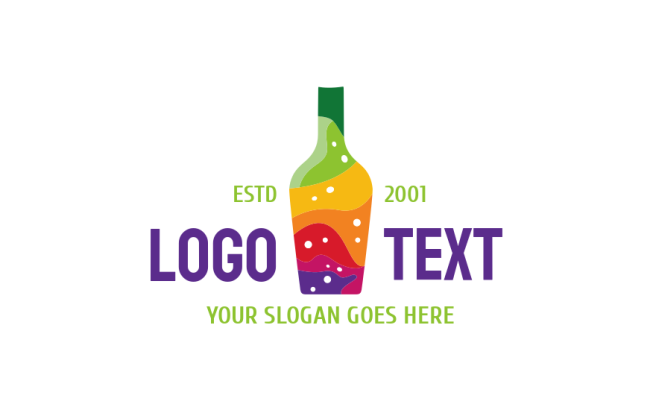 restaurant logo maker colorful bottle
