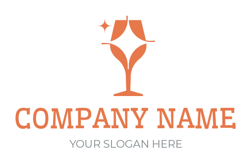 liquor store logo maker glass with sparkles