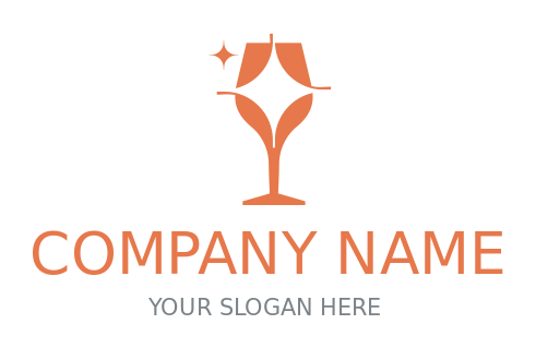 liquor store logo maker glass with sparkles