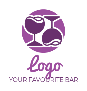 liquor store logo icon goblets in circle