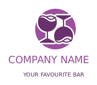 liquor store logo icon goblets in circle