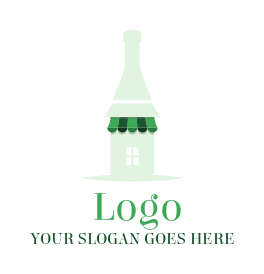 restaurant logo bottle with awning