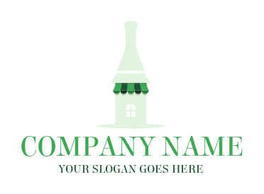 restaurant logo bottle with awning