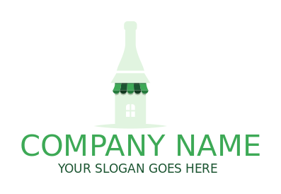 restaurant logo bottle with awning
