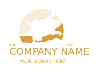 animal logo lizard crawling inside circle