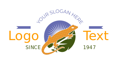 animal logo maker lizard in circle