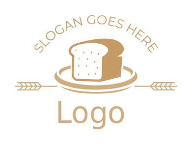 bakery logo loaf of bread with dots on plate
