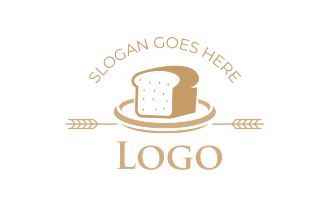 food logo loaf of bread with dots on plate