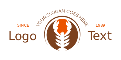 seafood restaurant logo lobster in circle with swoosh