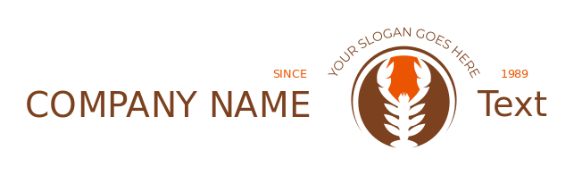 seafood restaurant logo lobster in circle with swoosh