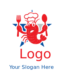 lobster with cutlery wearing chef hat