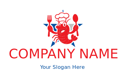 lobster with cutlery wearing chef hat