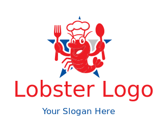 lobster with cutlery wearing chef hat