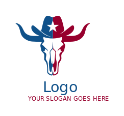 Longhorn Skull in cowboy hat star