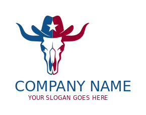 Longhorn Skull in cowboy hat star