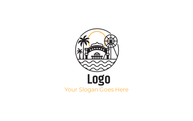 Los Angeles Seaside Theme Park Logo Template By LogoDesign Net los-angeles-seaside-theme-park-logo-template-by-logodesign-net