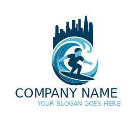 Los Angeles surfer riding waves