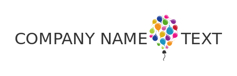 entertainment logo lots of colorful balloons