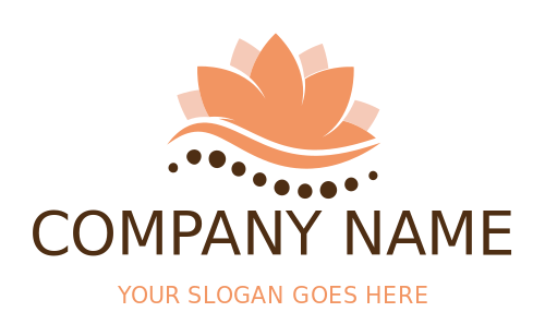 spa logo symbol lotus flower on abstract spine 