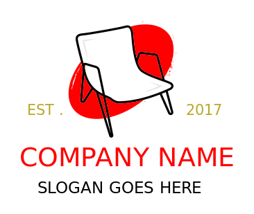 furniture shop logo line art lounge chair