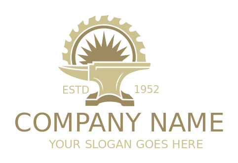 handyman logo machine saw blade and anvil