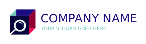 marketing logo magnifying glass on box