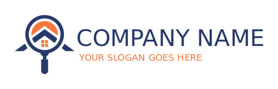 property logo magnifying glass with roof