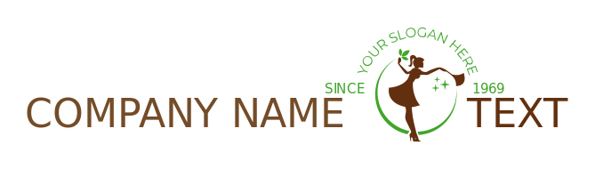 cleaning logo maid dusting in swoosh with stars