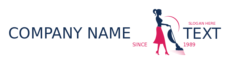 cleaning logo maid in stiletto with vacuum