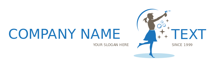 cleaning logo maid with spray and bubbles