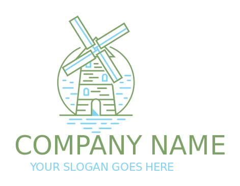 Make an agriculture logo minimal windmill 