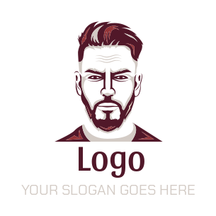 Make a barbershop logo barber haircut with beard