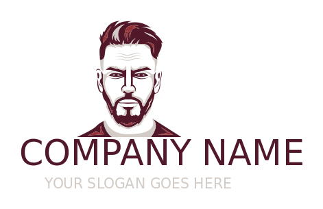 Make a barbershop logo barber haircut with beard