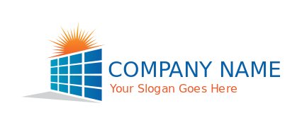 make an energy logo sun behind solar panel