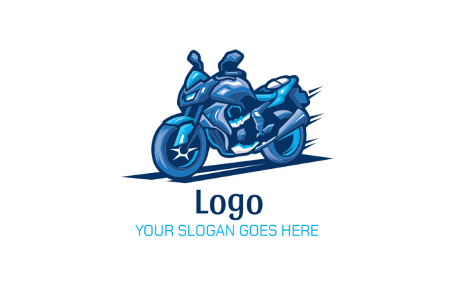 Make an illustrative logo of naked bike