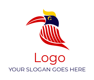 travel logo Malaysia national bird hornbill