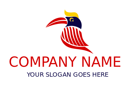 travel logo Malaysia national bird hornbill