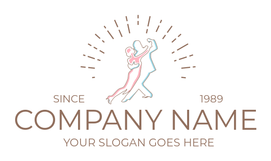 dance school logo man and woman dancing