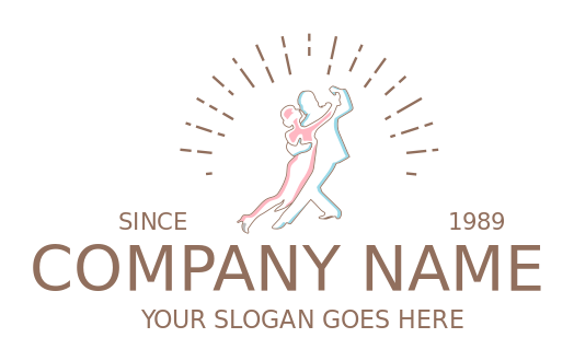 dance school logo man and woman dancing