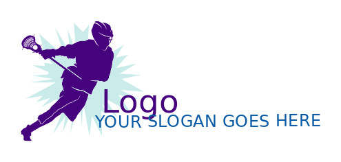sports logo man running with lacrosse stick