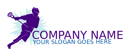 sports logo man running with lacrosse stick