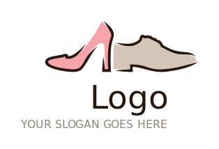 shoe shop logo symbol man's shoe and heel