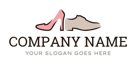 shoe shop logo symbol man's shoe and heel
