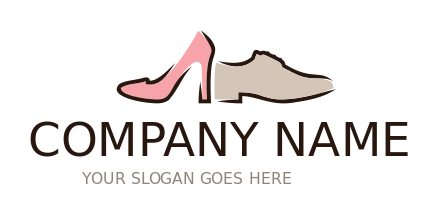 shoe shop logo symbol man's shoe and heel