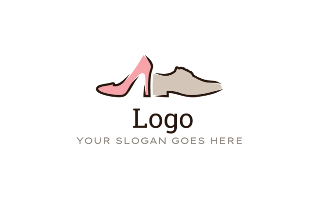 apparel logo symbol man's shoe and heel shoe