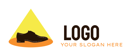create a store logo man's shoe on spotlight