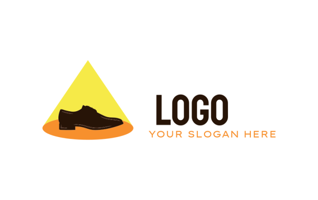 create an apparel logo man's shoe on spotlight