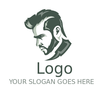 create a fashion logo man with barber beard